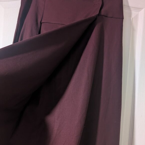 NEW Zara | High-waist Pleated Midi Skirt In Burgundy - Picture 11 of 11